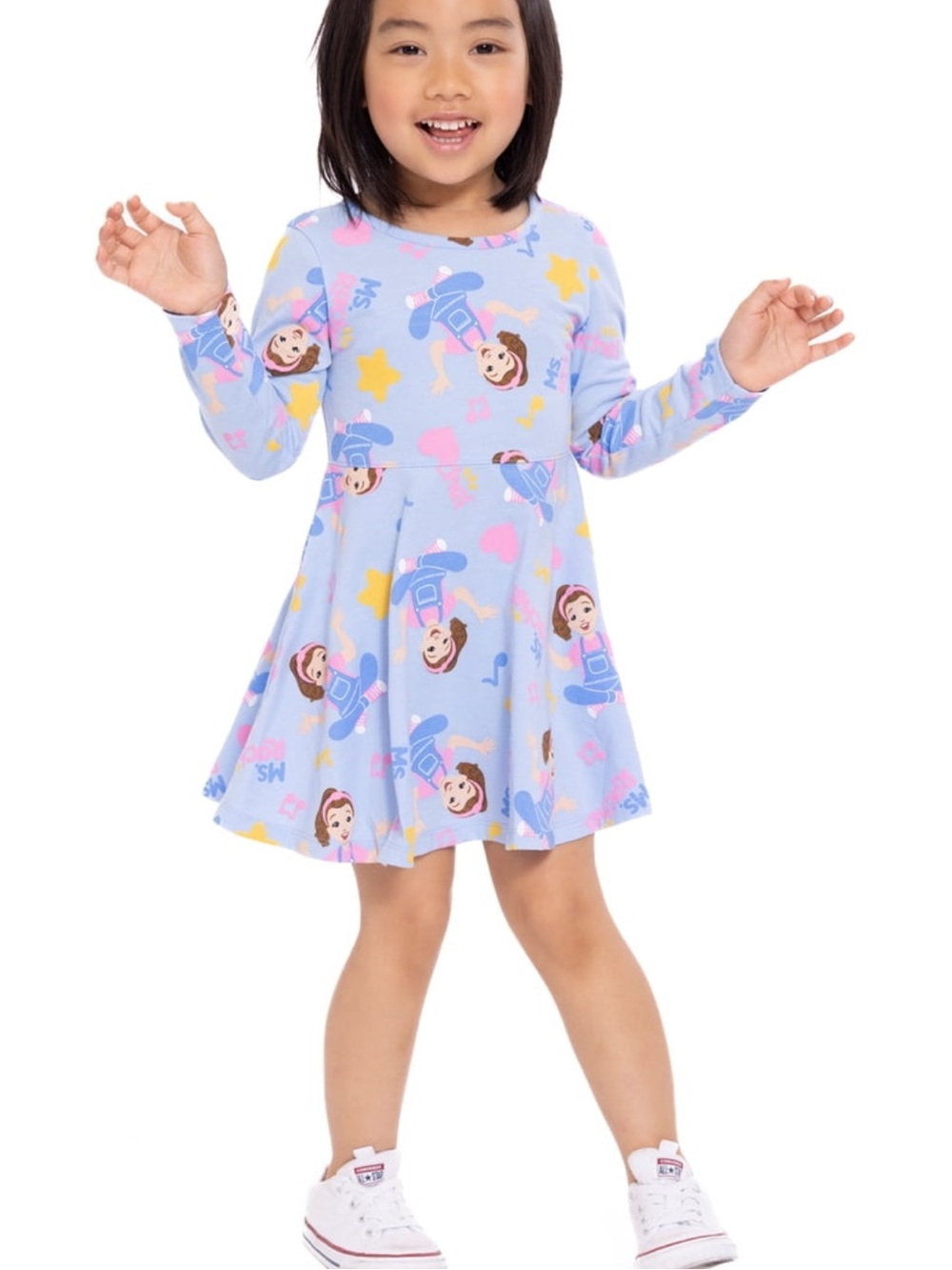 (NWT) Ms. Rachel Girls Print Dress with Long Sleeves size 5